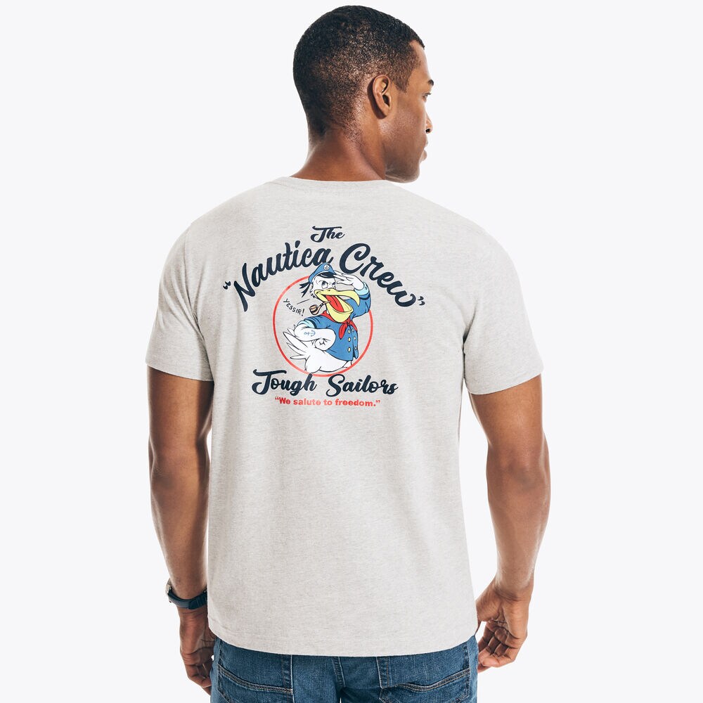NAUTICA CREW GRAPHIC T-SHIRT,Grey Heather,large