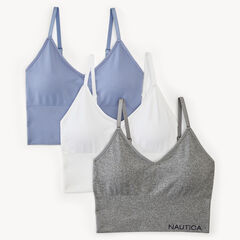 Seamless Longline Bra, 3-Pack,Angel Blue,large