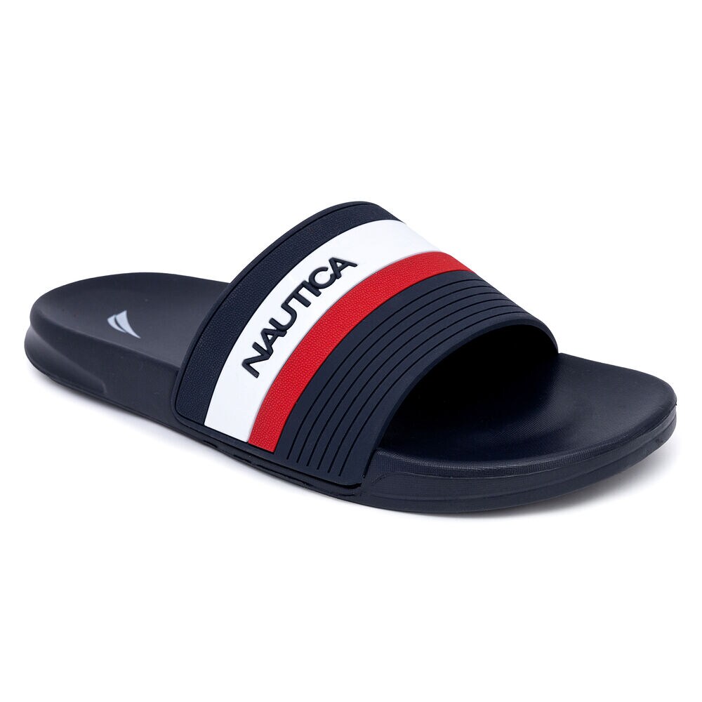 Logo Slide Sandal,Antique White Wash,large