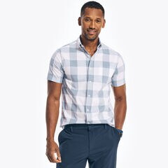 NAVTECH SLIM FIT PLAID SHIRT,Bright White,large