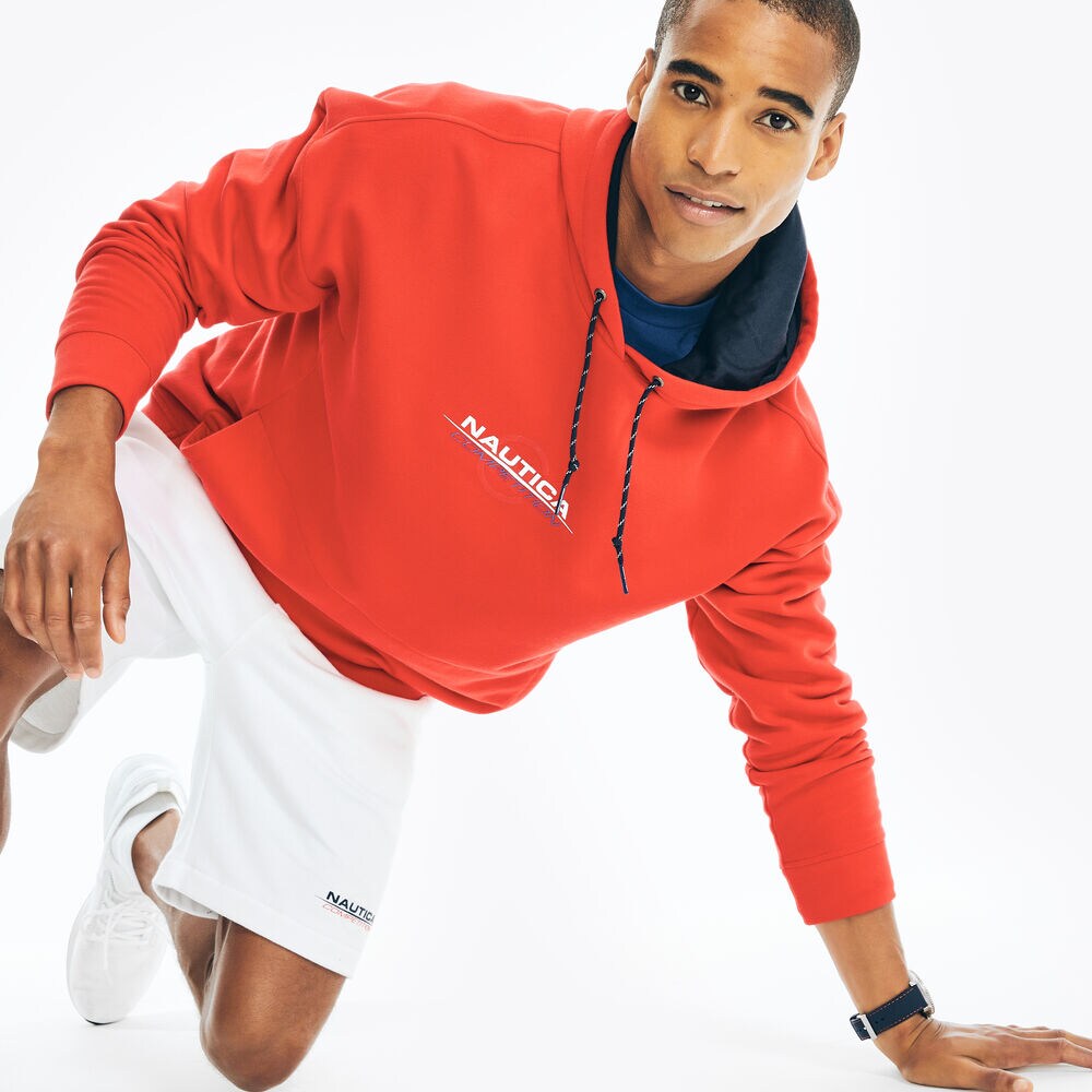 COMPETITION LOGO PULLOVER HOODIE,Tomales Red,large
