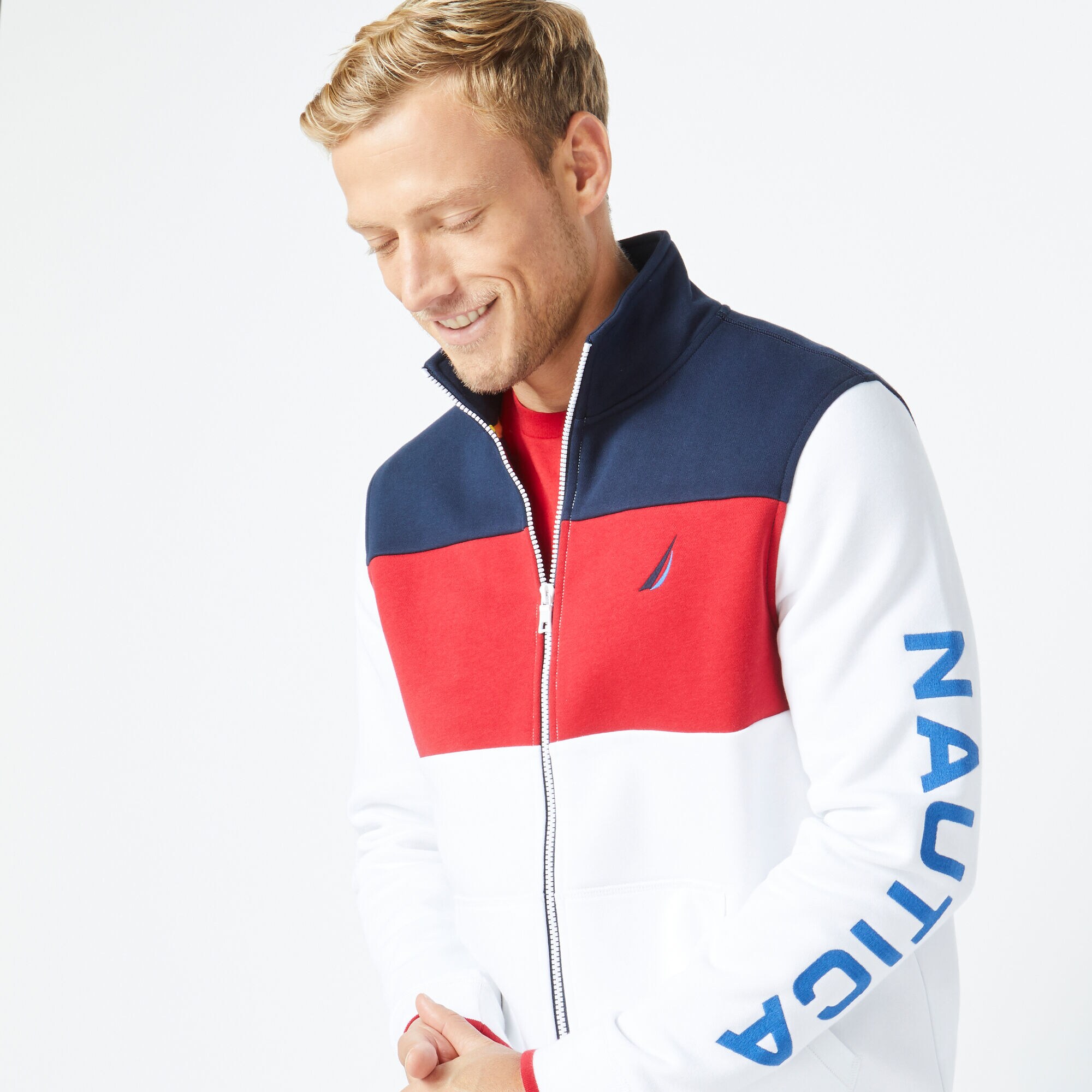 Download Nautica Mens Full Zip Mock Neck Sweatshirt | eBay