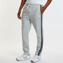 SIDE-STRIPE ANKLE-ZIP FLEECE PANT,Grey Heather,large