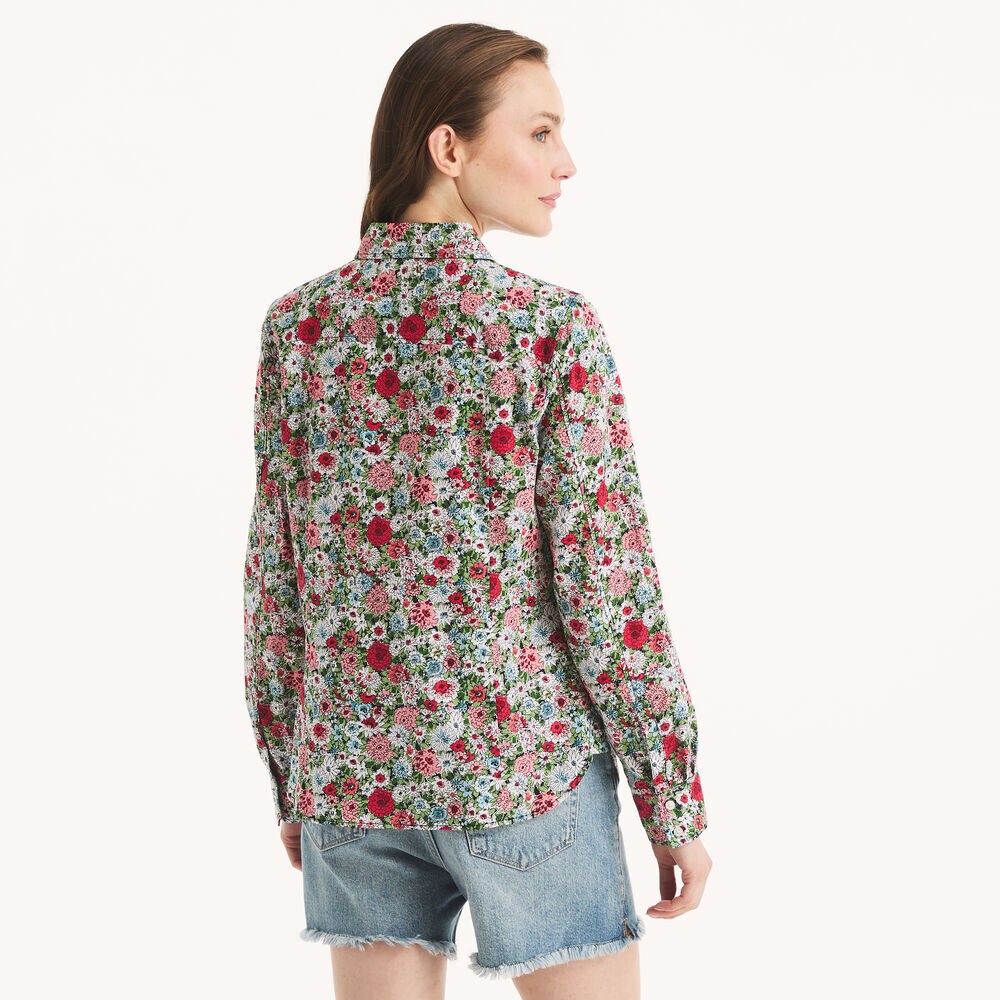 Printed Button-Up Shirt,Multi,large