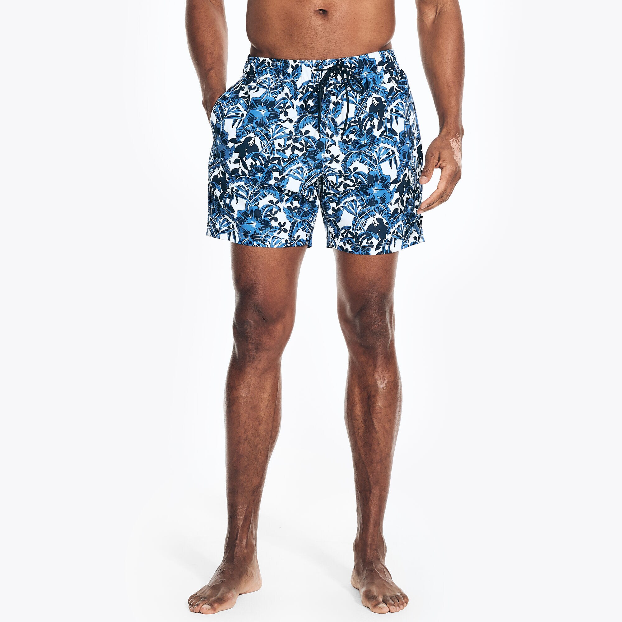 6" Printed Quick-Dry Swim,Navy,large