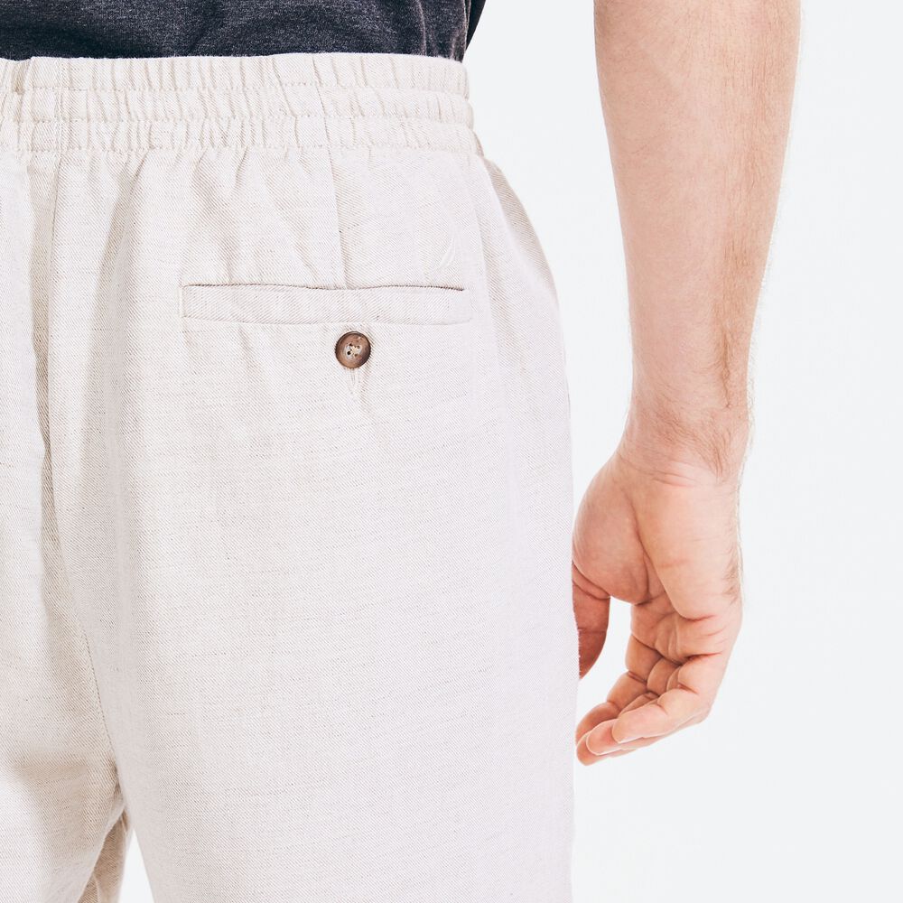 CLASSIC FIT LINEN PULL-ON PANT,Wheat Flax,large