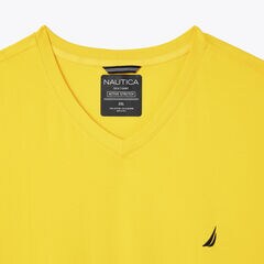 Big & Tall V-Neck Deck T-Shirt,Marigold,large
