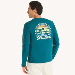 Graphic Long-Sleeve T-Shirt,Capri Blue,large