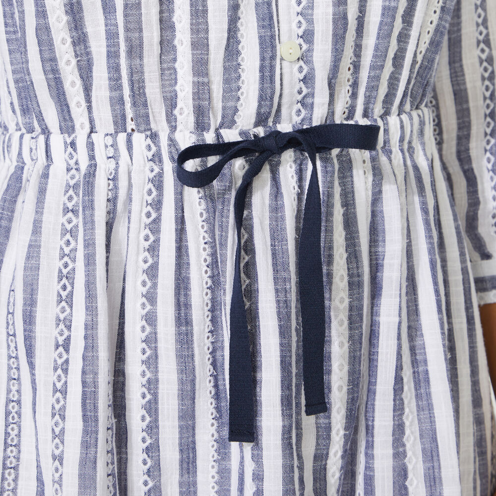 NAUTICA JEANS CO. EYELET STRIPED DRESS,Deep Navy Heather,large