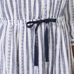 NAUTICA JEANS CO. EYELET STRIPED DRESS,Deep Navy Heather,large