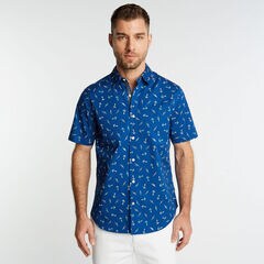 ANCHOR PRINT SHORT SLEEVE SHIRT,Clear Sky Blue,large