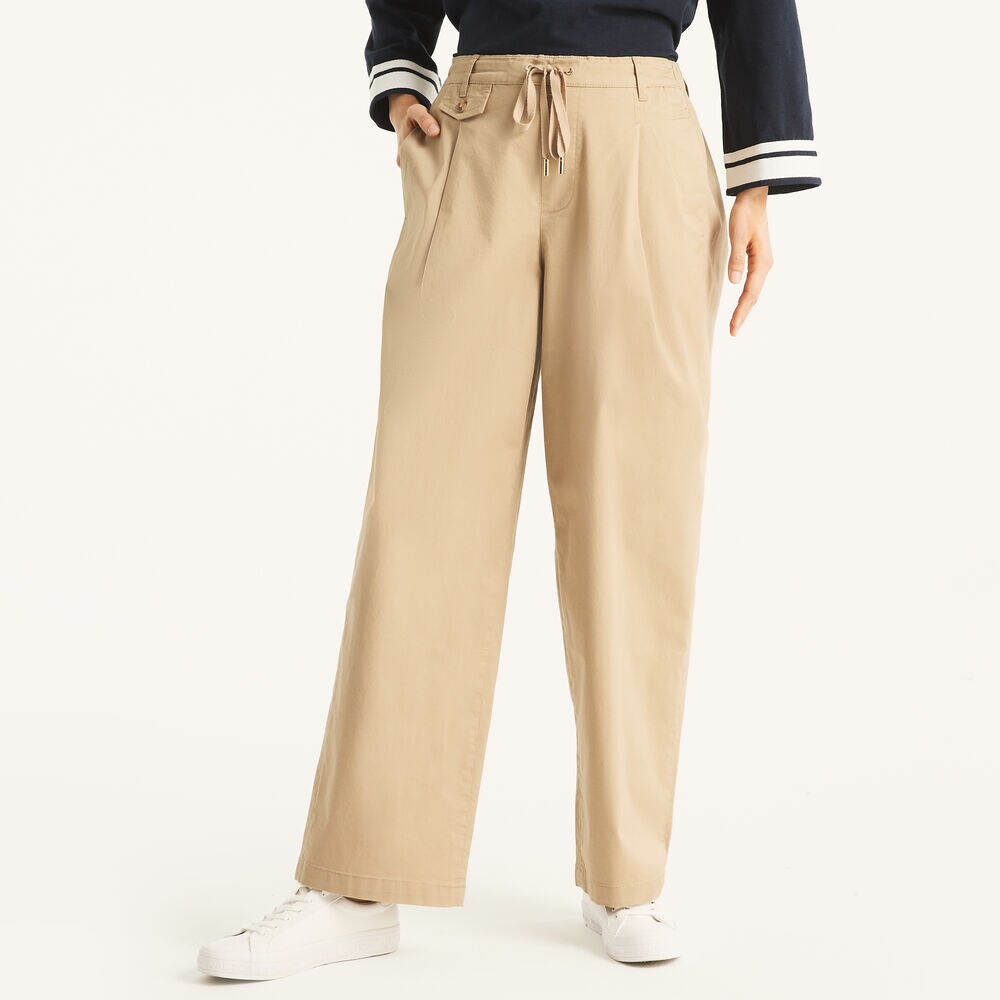 Pleated Pull-On Pant,Rope,large