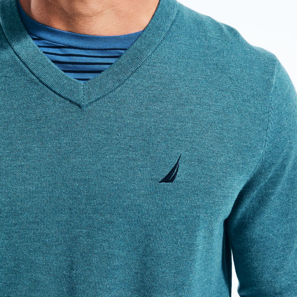 NAVTECH V-NECK SWEATER,Angel Blue,large