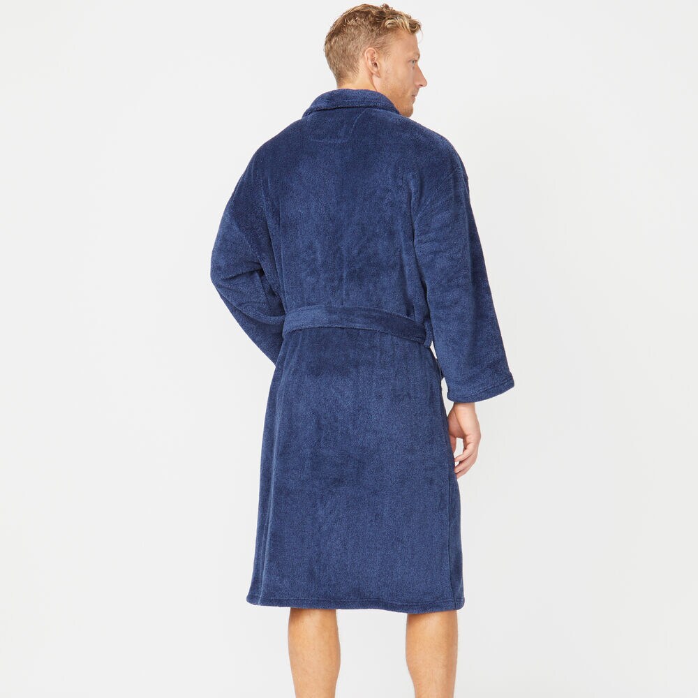 TWO TONE SHAWL COLLAR ROBE,Nite Sea Heather,large