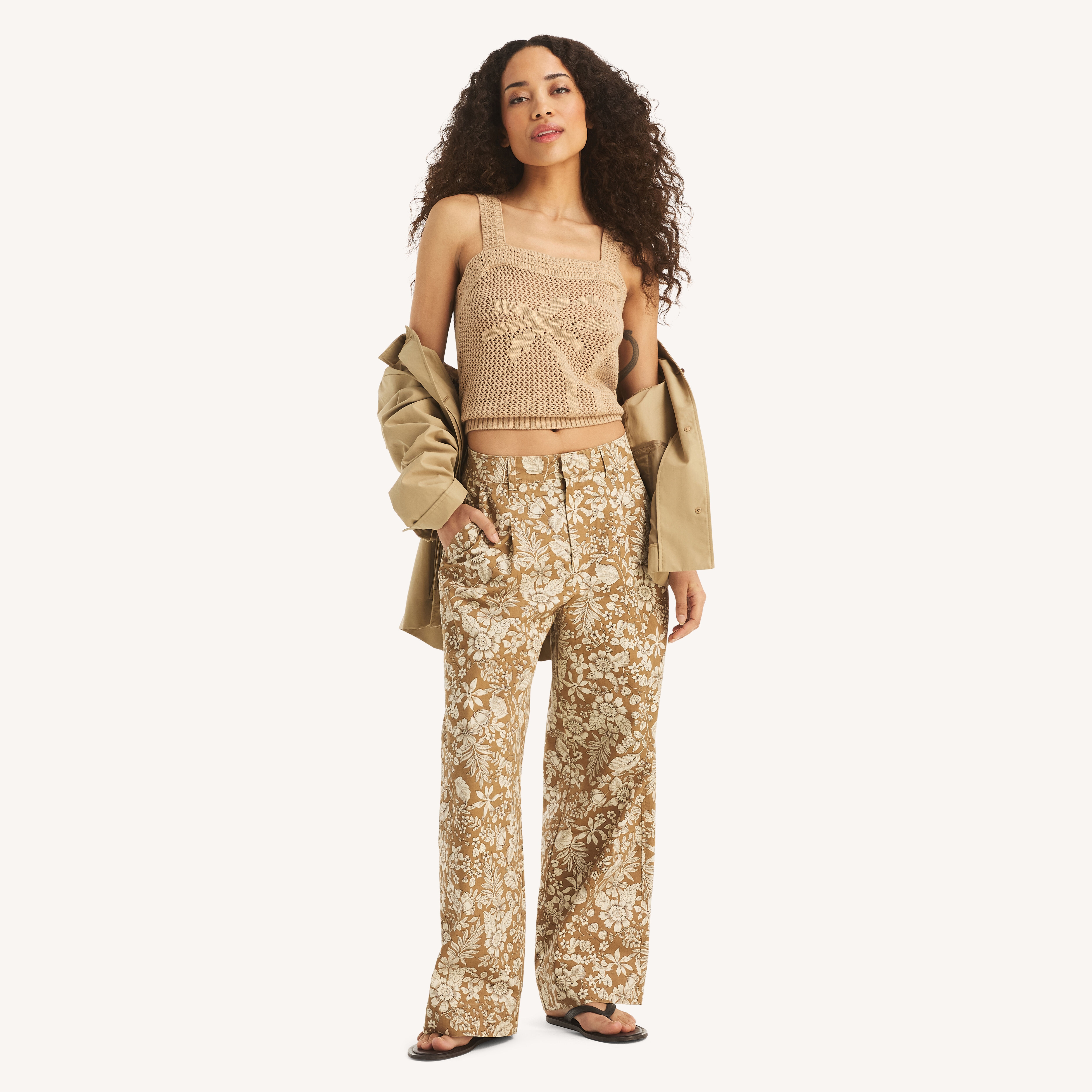 Printed Pleated Chino Trouser | Nautica