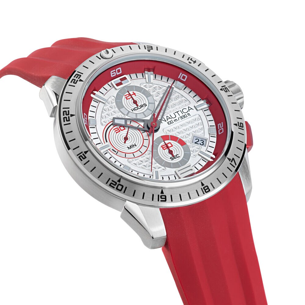 NST 101 STAINLESS STEEL AND SILICONE WATCH,Multi,large