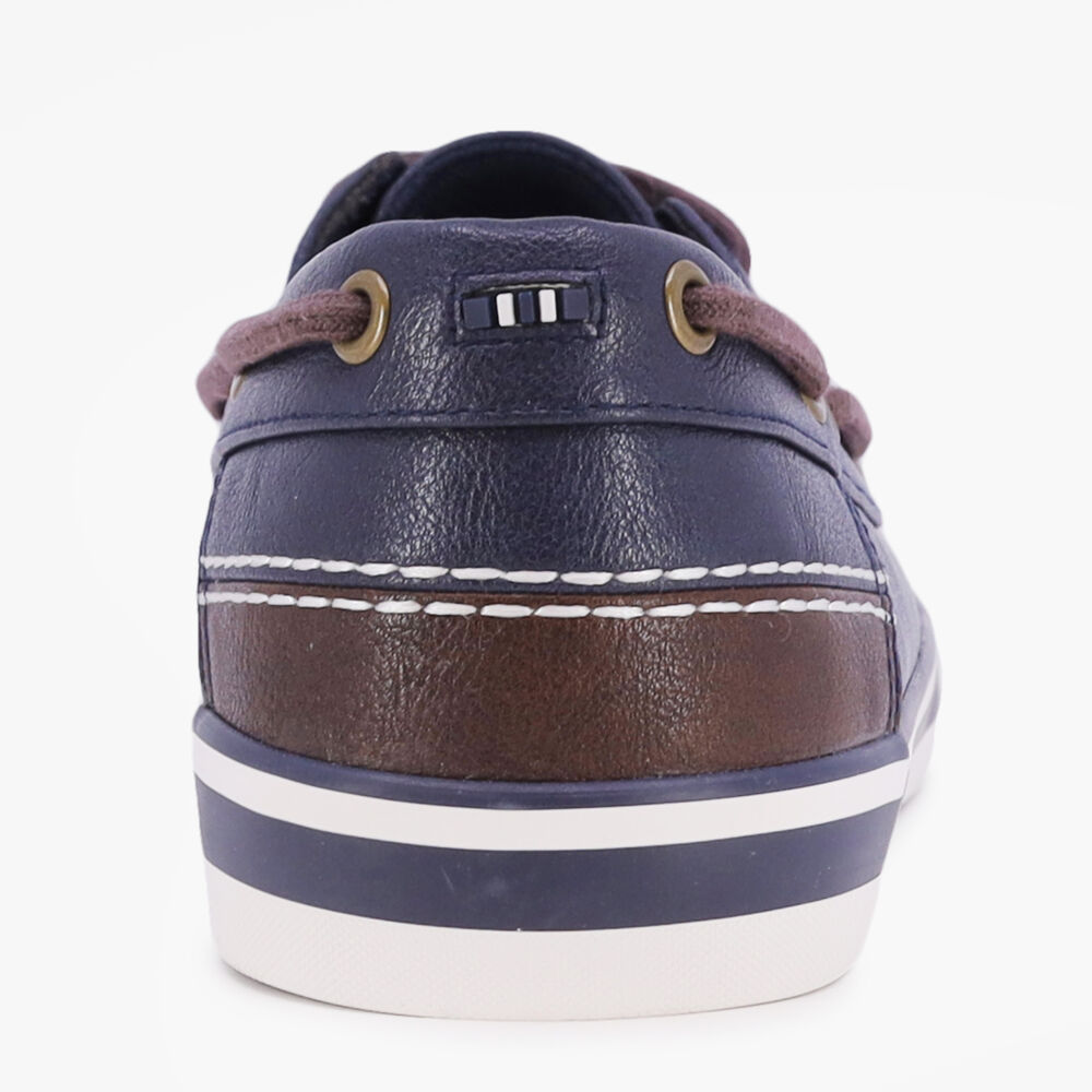 LOGO-DEBOSSED BOAT SHOE,Navy,large