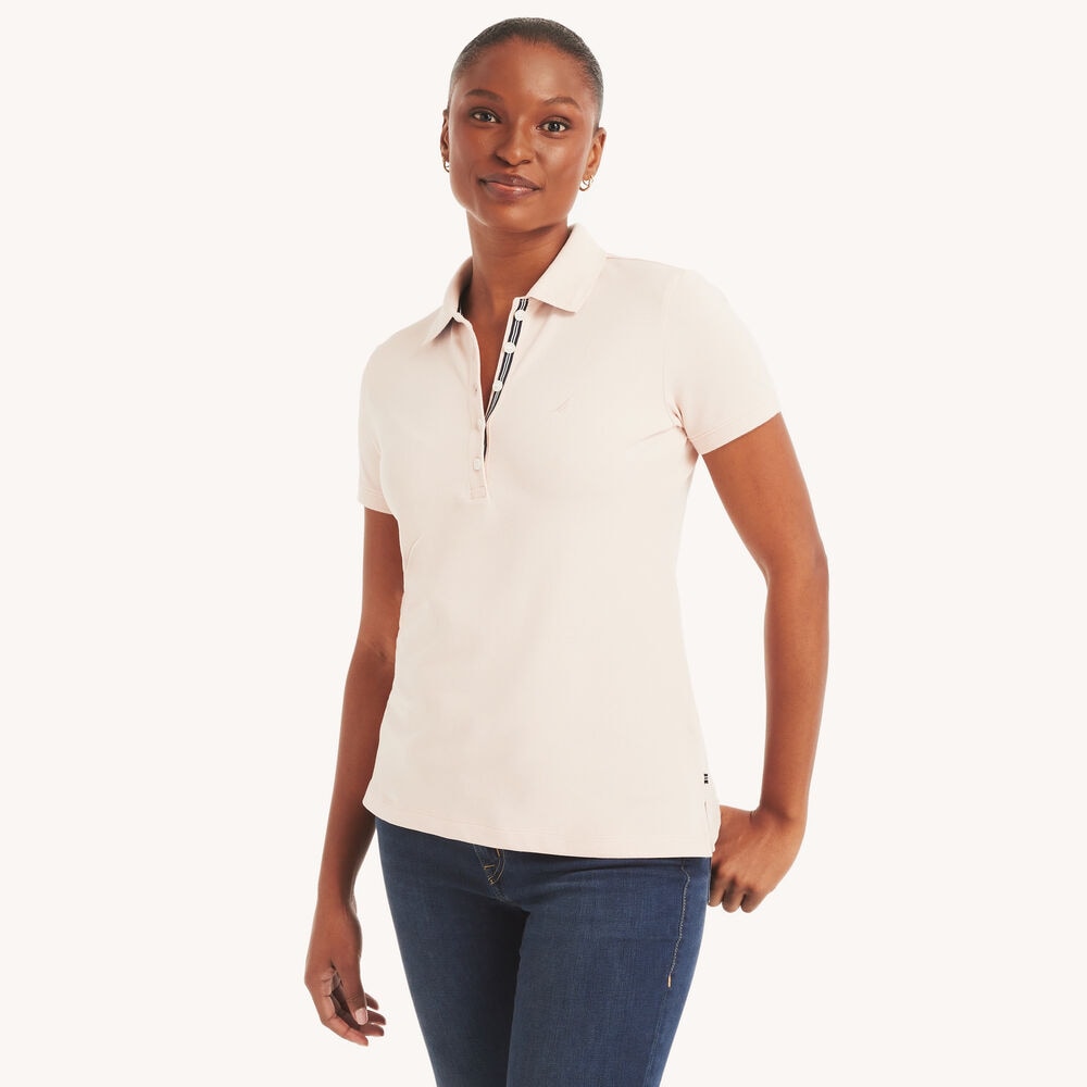 5-Button Polo,Deep Sea Red,large