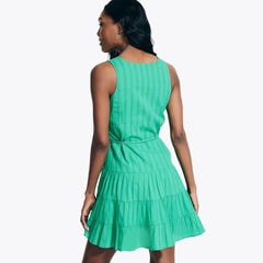 TIERED V-NECK DRESS,Pine Forest Heather,large