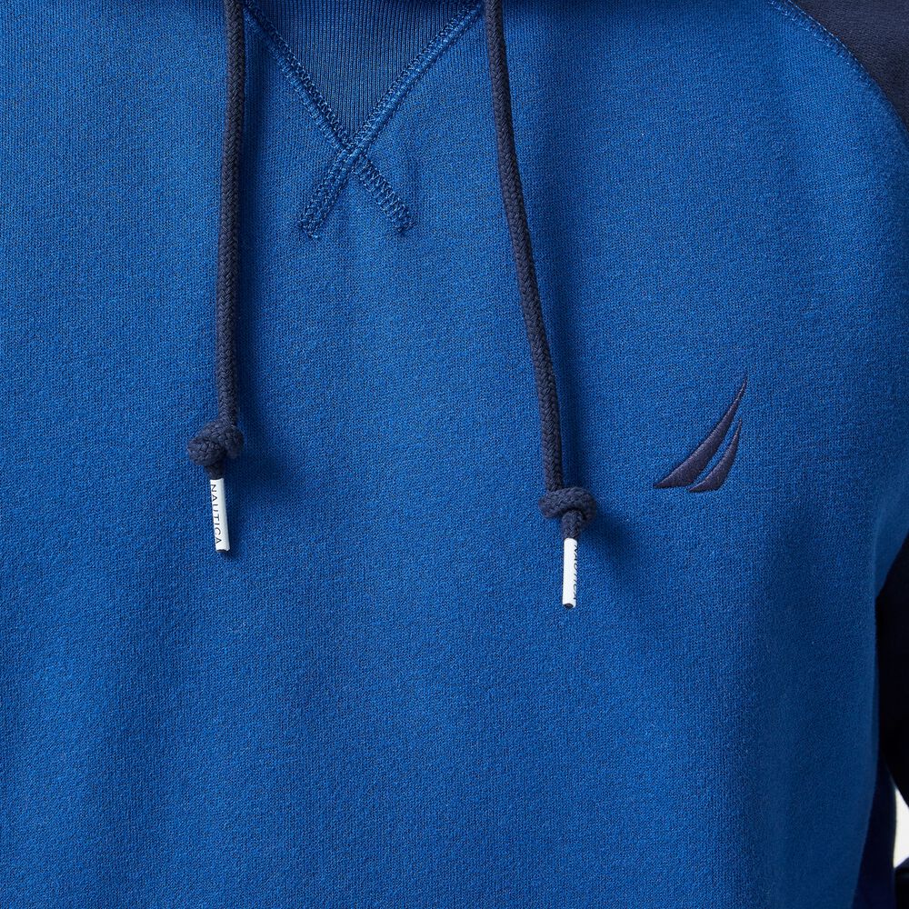 COLORBLOCK PULLOVER HOODIE,Estate Blue,large