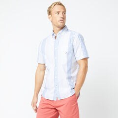 CLASSIC FIT VERTICAL STRIPE SHIRT,Bright White,large