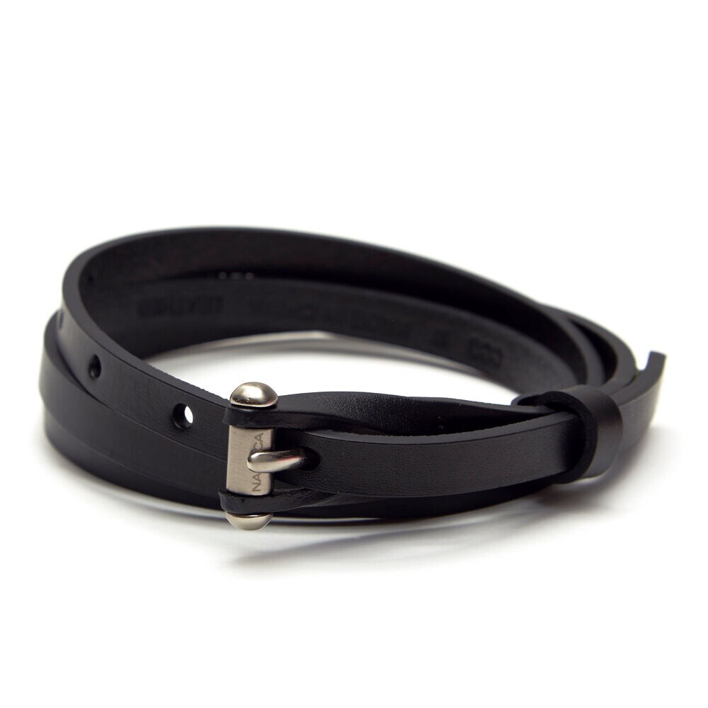 Slim Leather Belt,Black,large