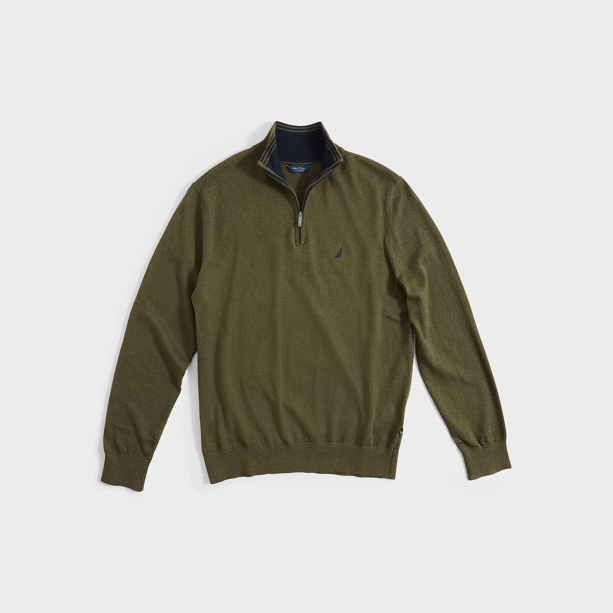 BIG & TALL NAVTECH QUARTER-ZIP SWEATER,Dark Hunter,large