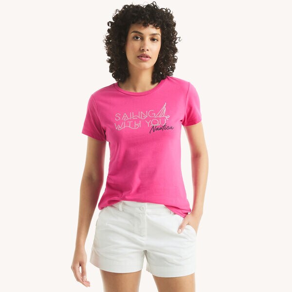 Sequin Sailing With You Graphic T-Shirt