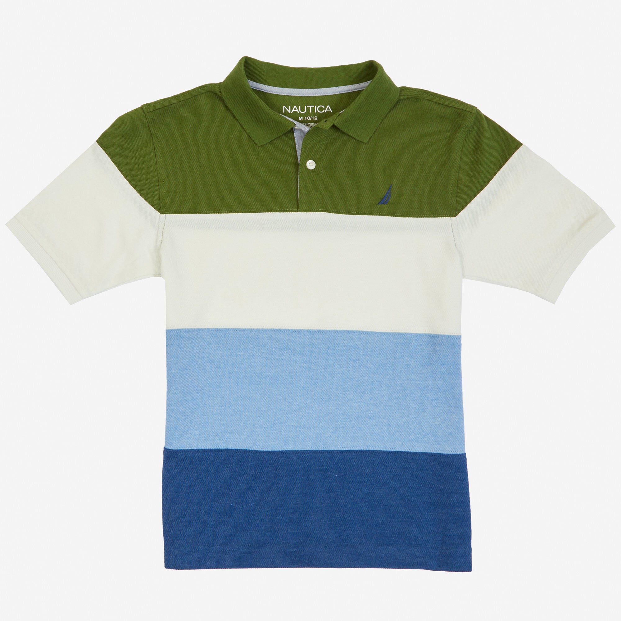 Boys' Color Block Polo Shirt,Light Sonic,large