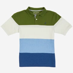 Boys' Color Block Polo Shirt,Light Sonic,large