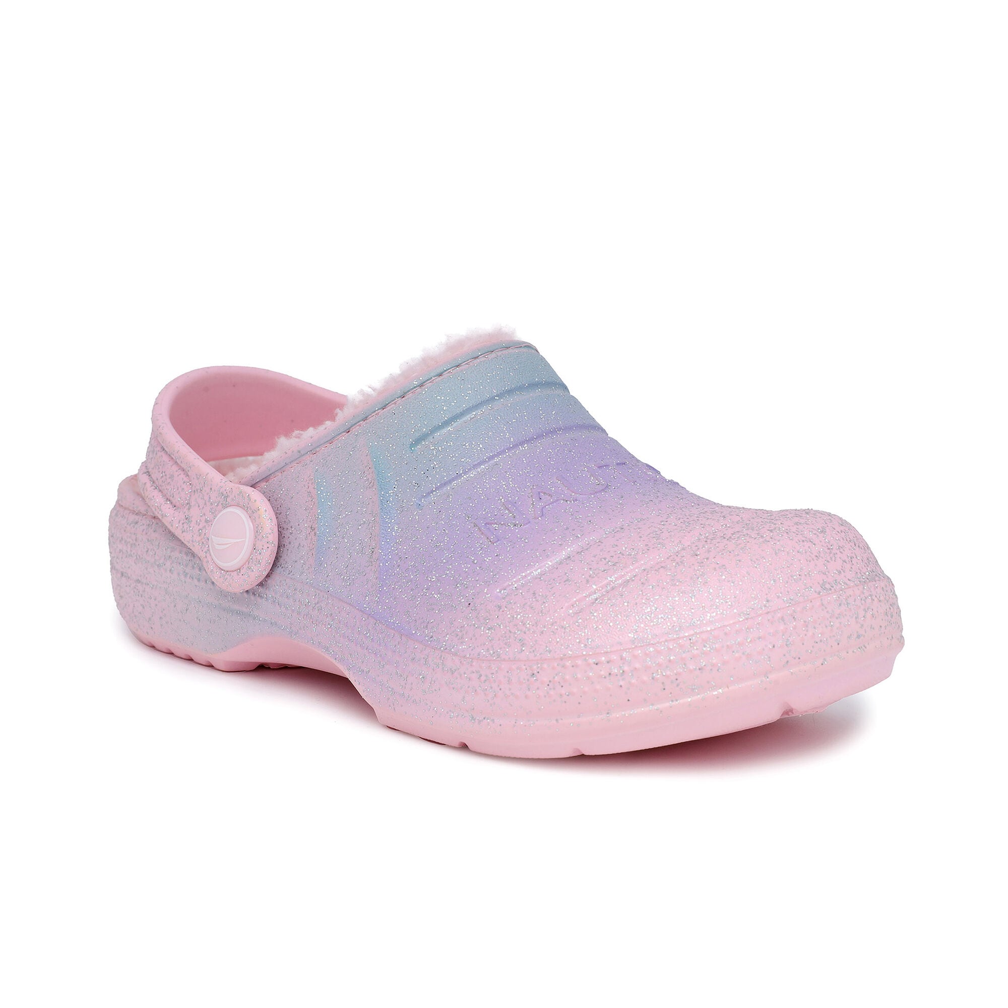 GIRLS' RAINBOW GLITTER CLOG,Cabana Pink,large