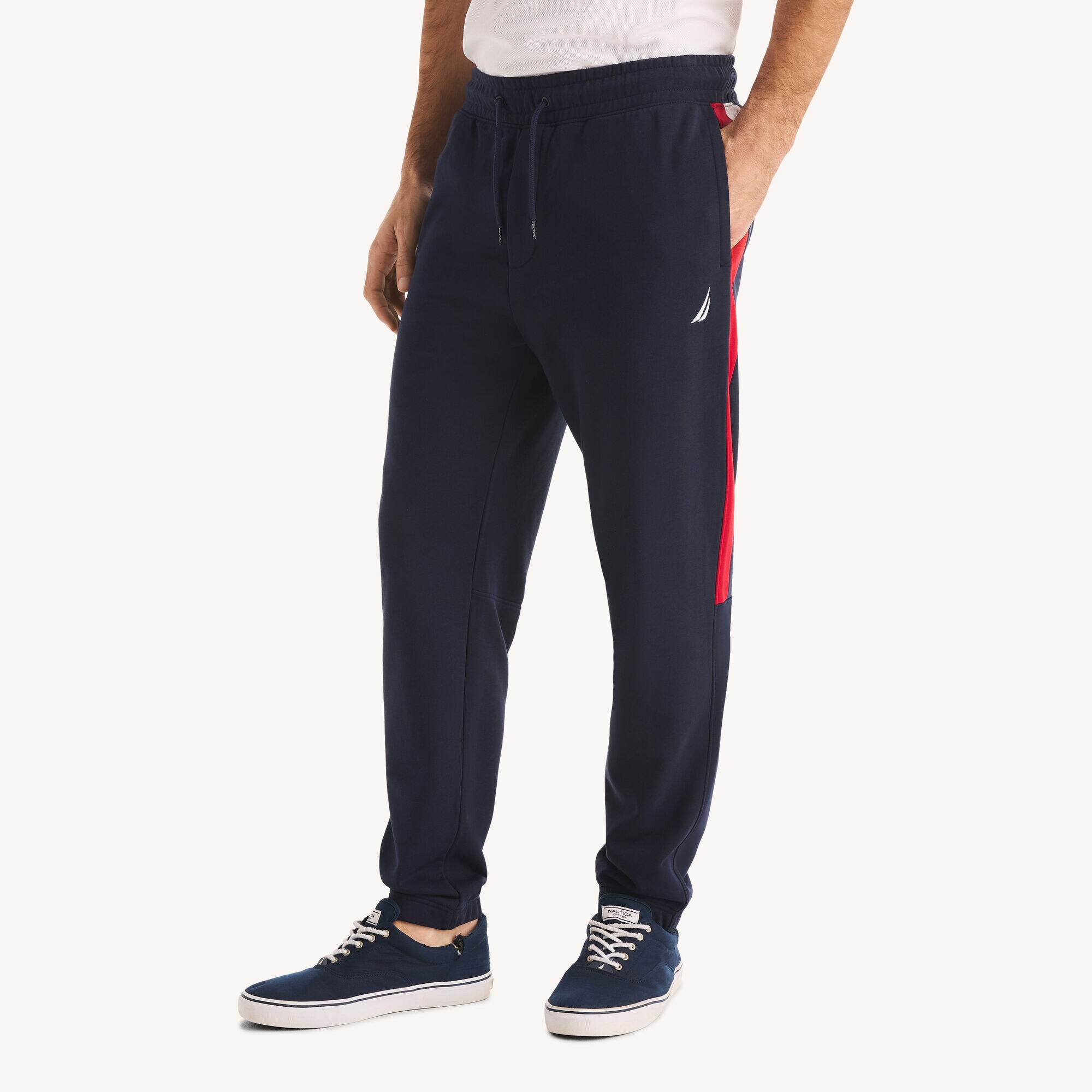 Colorblock Fleece Jogger,Stellar Blue Heather,large