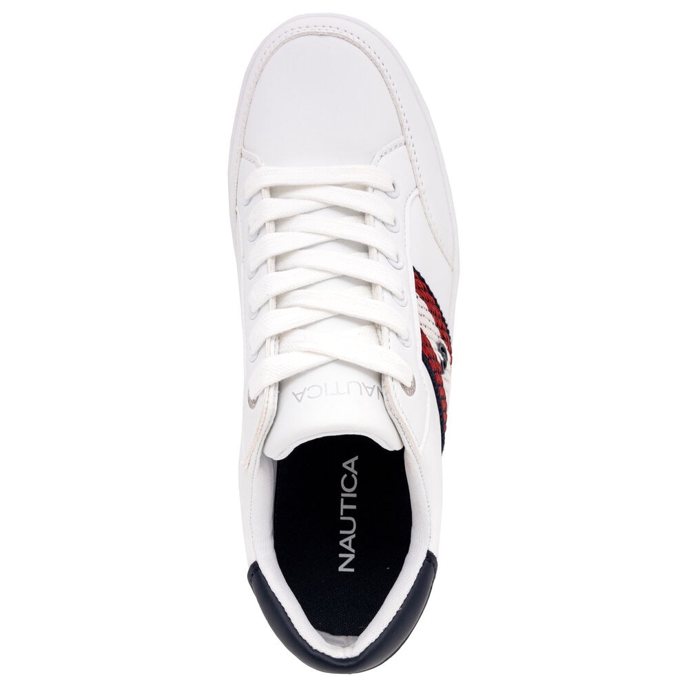 brand icon Lace-Up Sneaker,Antique White Wash,large