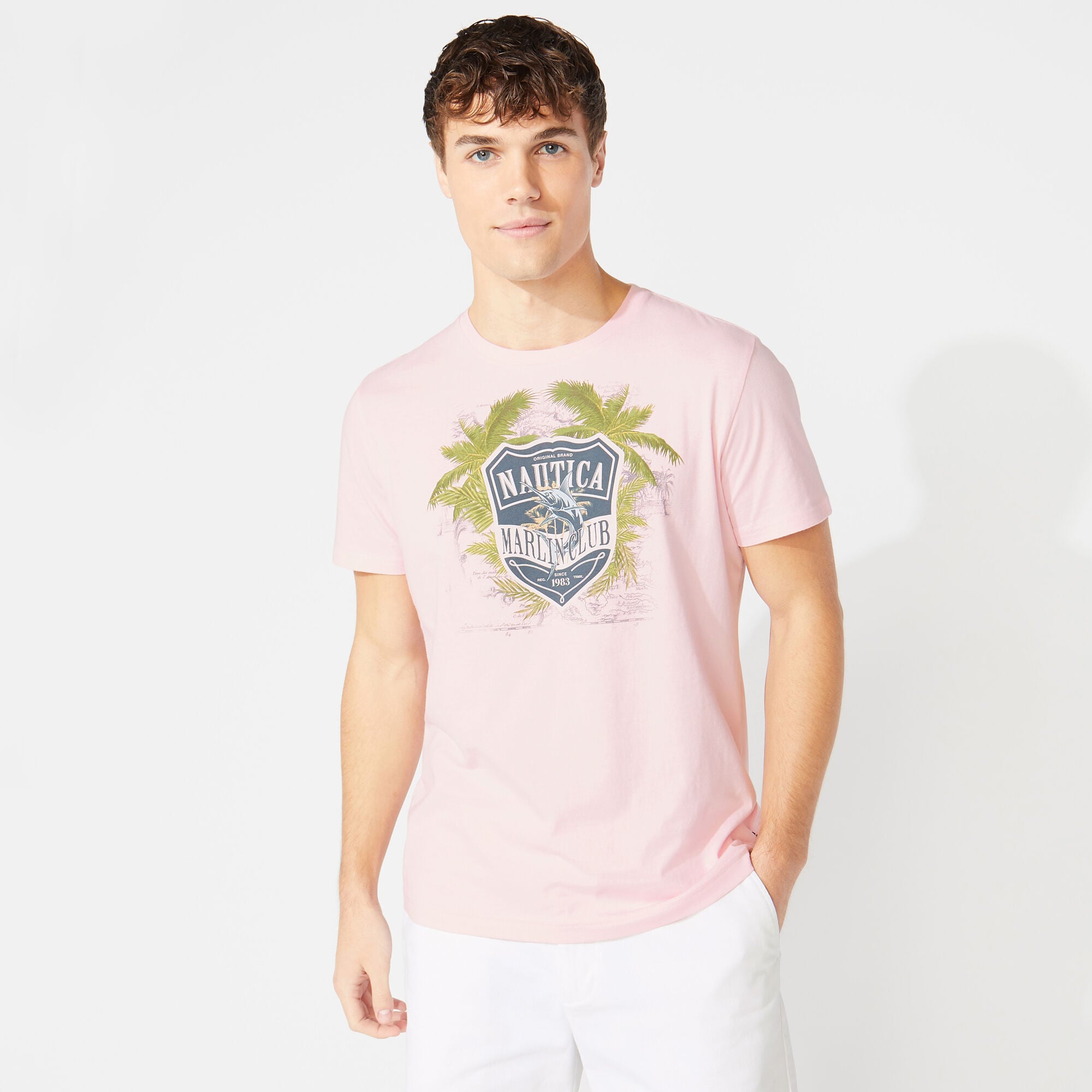 MARLIN SHIELD GRAPHIC T-SHIRT,Orchid Pink,large