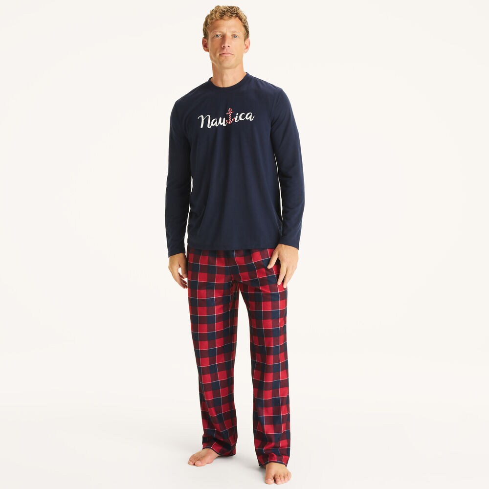 Men's Family Plaid Pajama Set,Lure Red,large