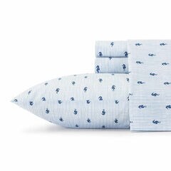 Stone Harbor Sheet Set in Blue Stripe,Antique White Wash,large