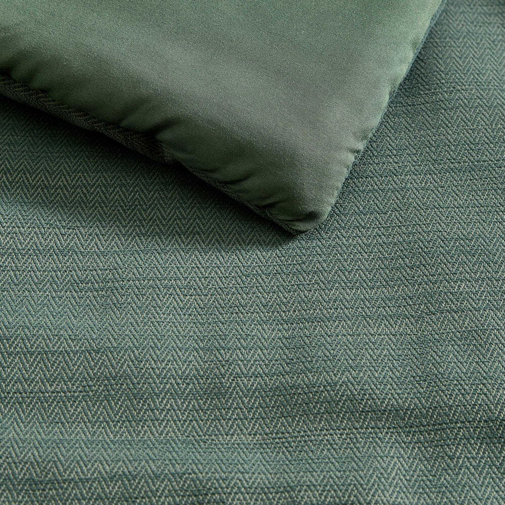 Herringbone Chenille Green King Comforter Set,Light Olive,large