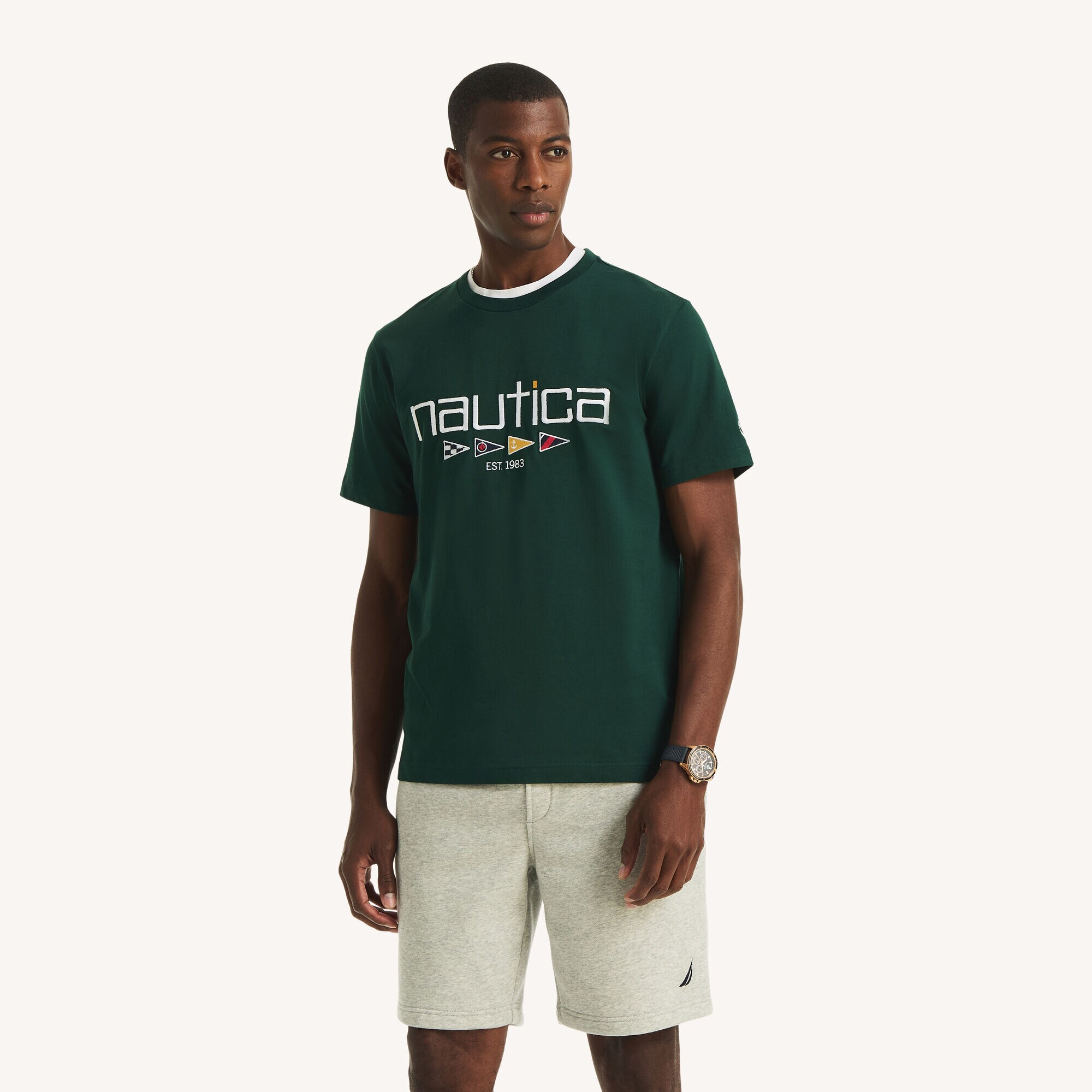 Flags Graphic T-Shirt,Kelp Seas,large
