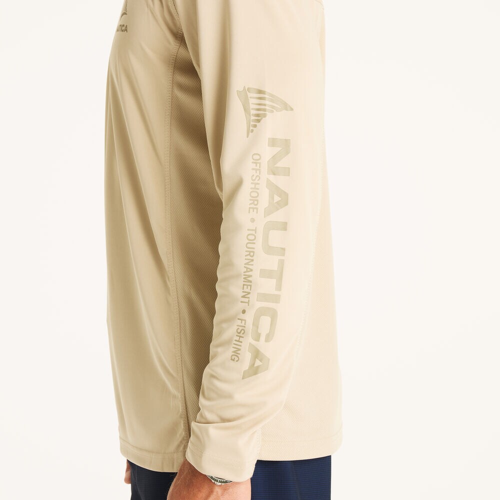 Nautica OTF Long-Sleeve UPF 50+ Shirt,Pale Blue,large