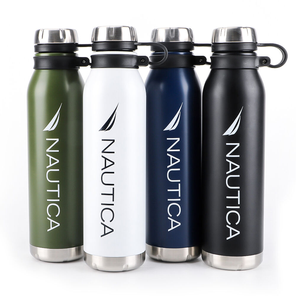LOGO DOUBLE-WALLED STAINLESS STEEL WATER BOTTLE,Bright White,large