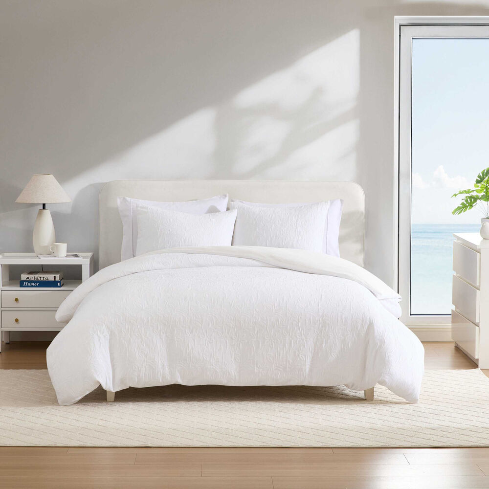 Seaside Floral White King Comforter-Sham Set,Antique White Wash,large