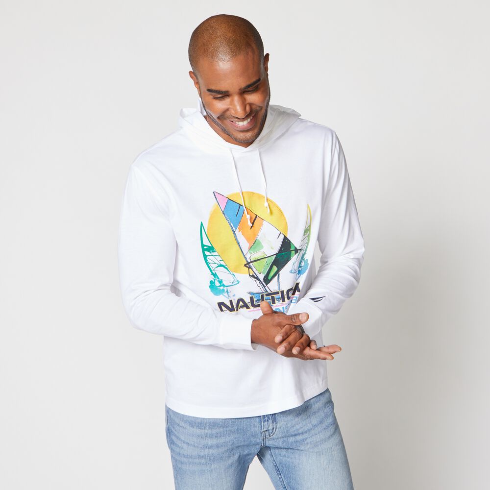 LOGO WINDSURFING GRAPHIC HOODIE,Bright White,large