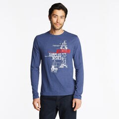 NS-83 SURPLUS LONG SLEEVE GRAPHIC TEE,Deep Navy Heather,large