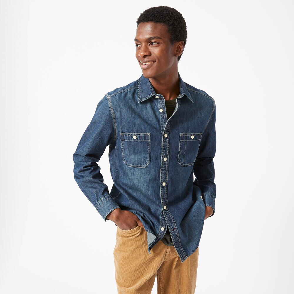 DENIM SHIRT,Navy,large