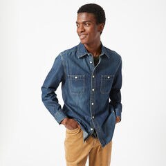 DENIM SHIRT,Navy,large
