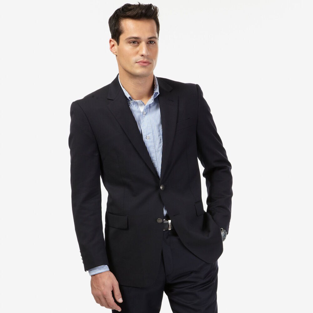 Wrinkle-Resistant Classic Navy Blazer,Bolt Blue,large