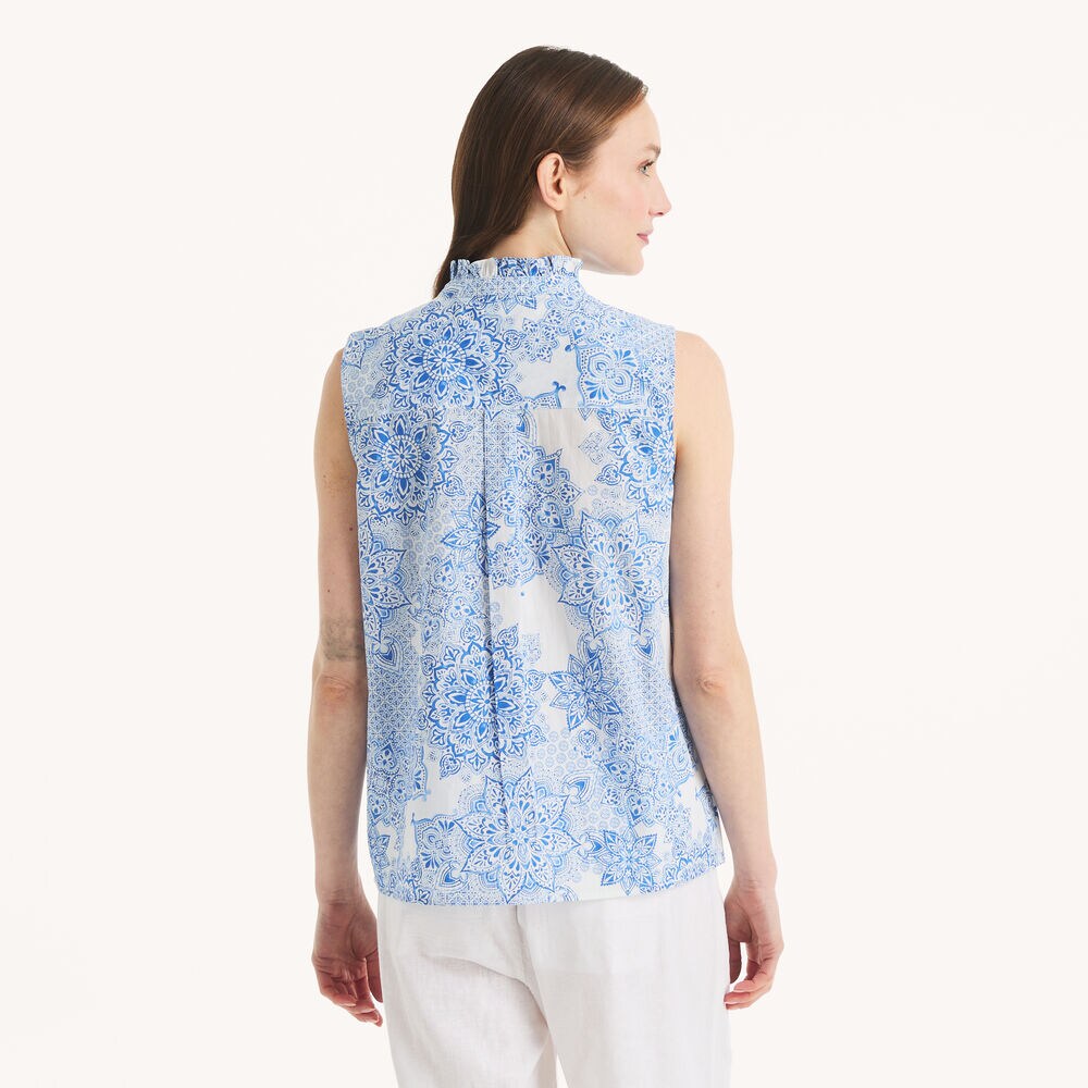 Printed Pintuck Top,Shell,large