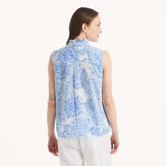 Printed Pintuck Top,Shell,large