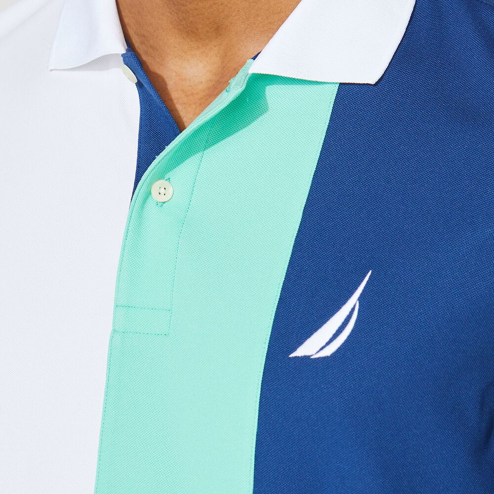 CLASSIC FIT NAVTECH COLORBLOCK POLO,Bright White,large