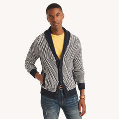Textured Cardigan,Navy,large